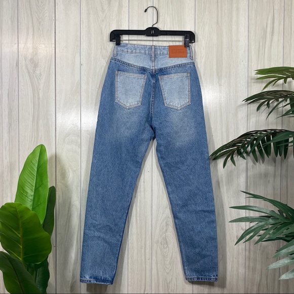NEW Princess Polly Springfield Mom Mid Wash Two Tone Denim Jeans size 0 NWT - Picture 3 of 15